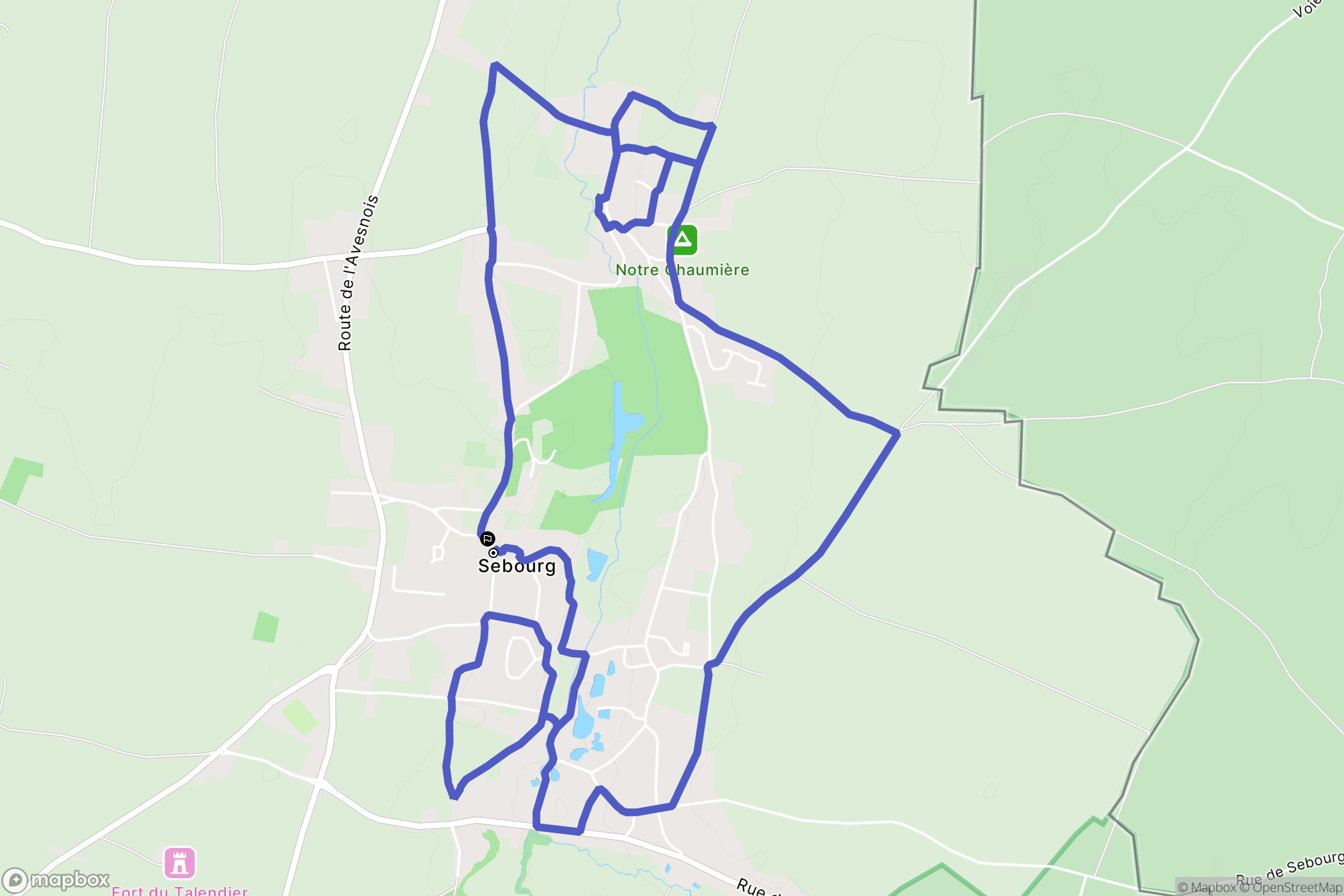 Sebourg : carte du parcours de randonnée - France