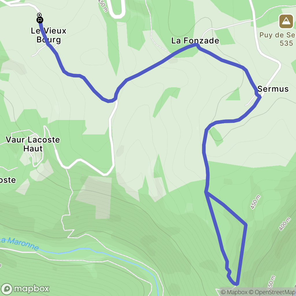 Saint-Geniez-ô-Merle : carte du parcours de randonnée - France