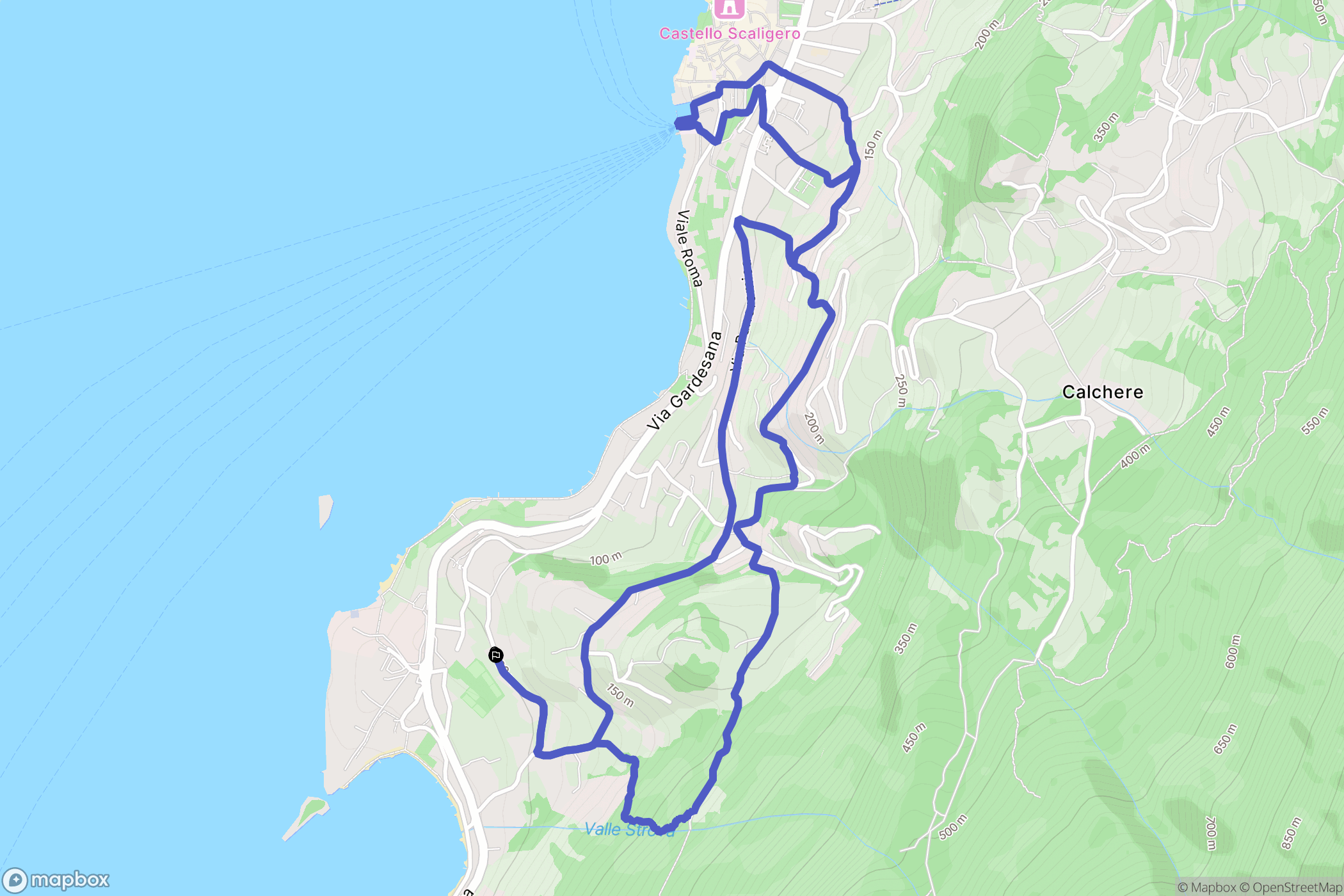 Malcesine : carte du parcours de randonnée - Italy