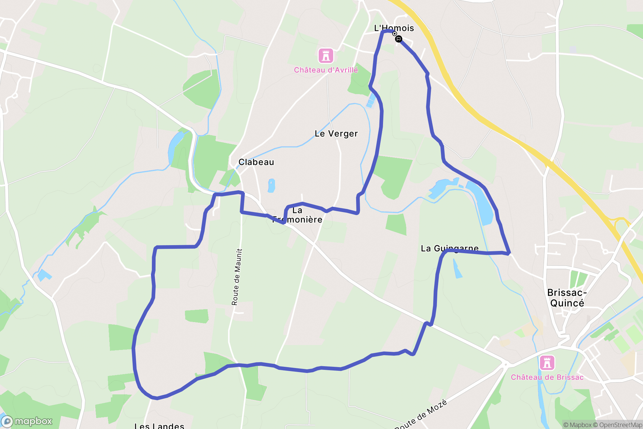Les Garennes sur Loire : carte du parcours de randonnée - France