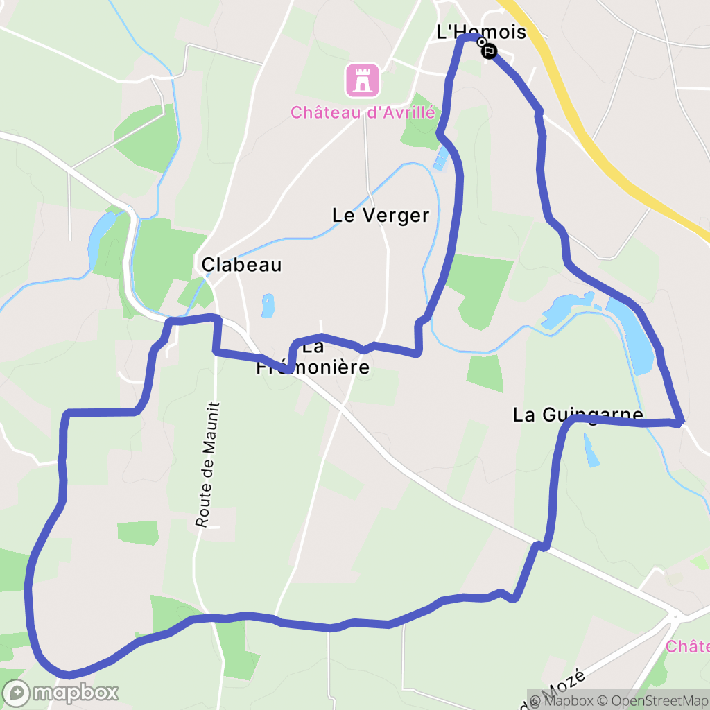 Les Garennes sur Loire : carte du parcours de randonnée - France