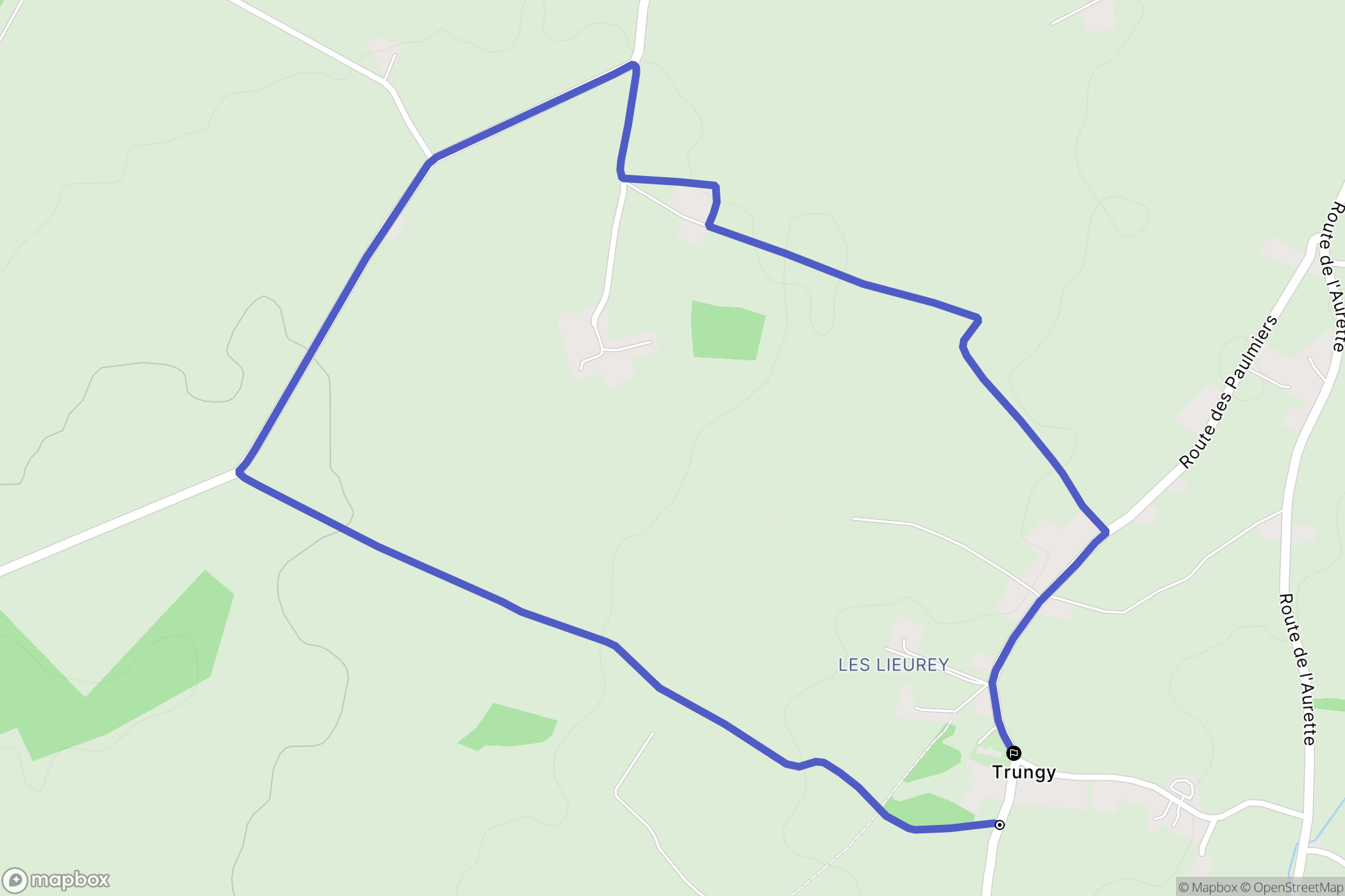 Trungy : carte du parcours de randonnée - France