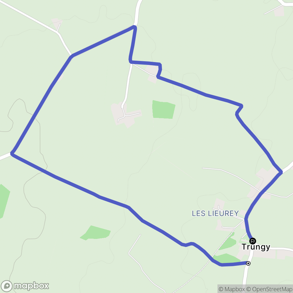 Trungy : carte du parcours de randonnée - France