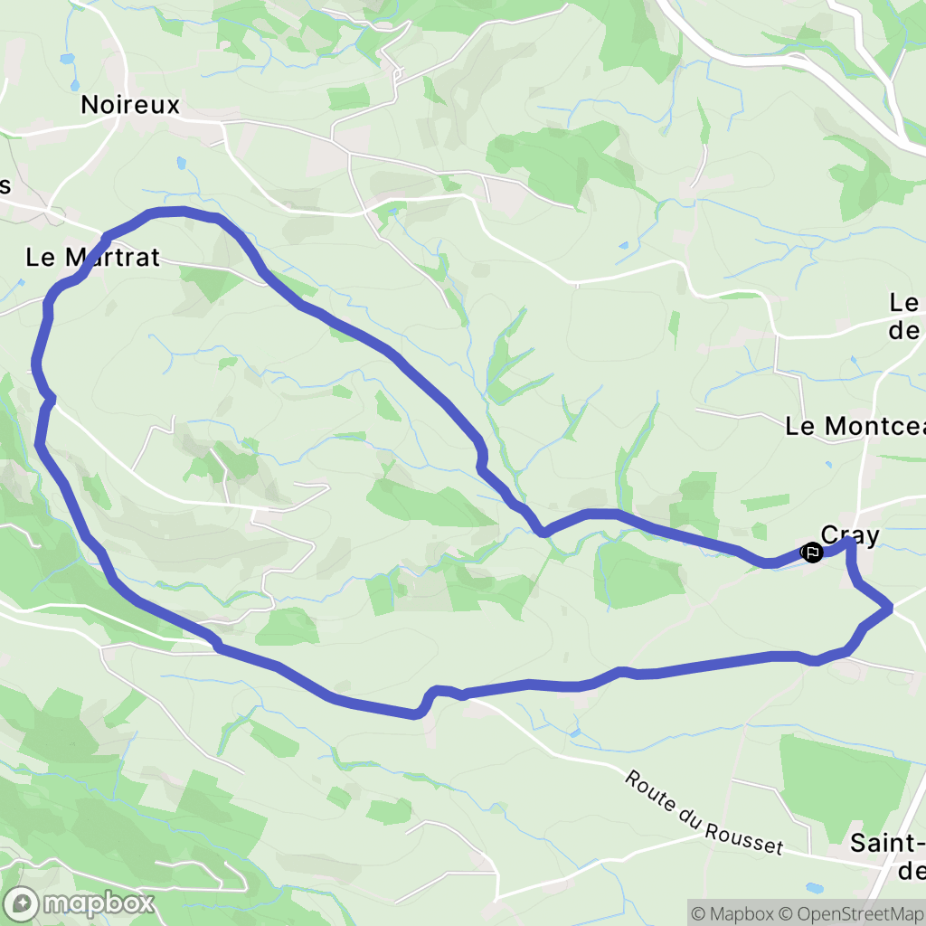 Saint-Marcelin-de-Cray : carte du parcours de randonnée - France