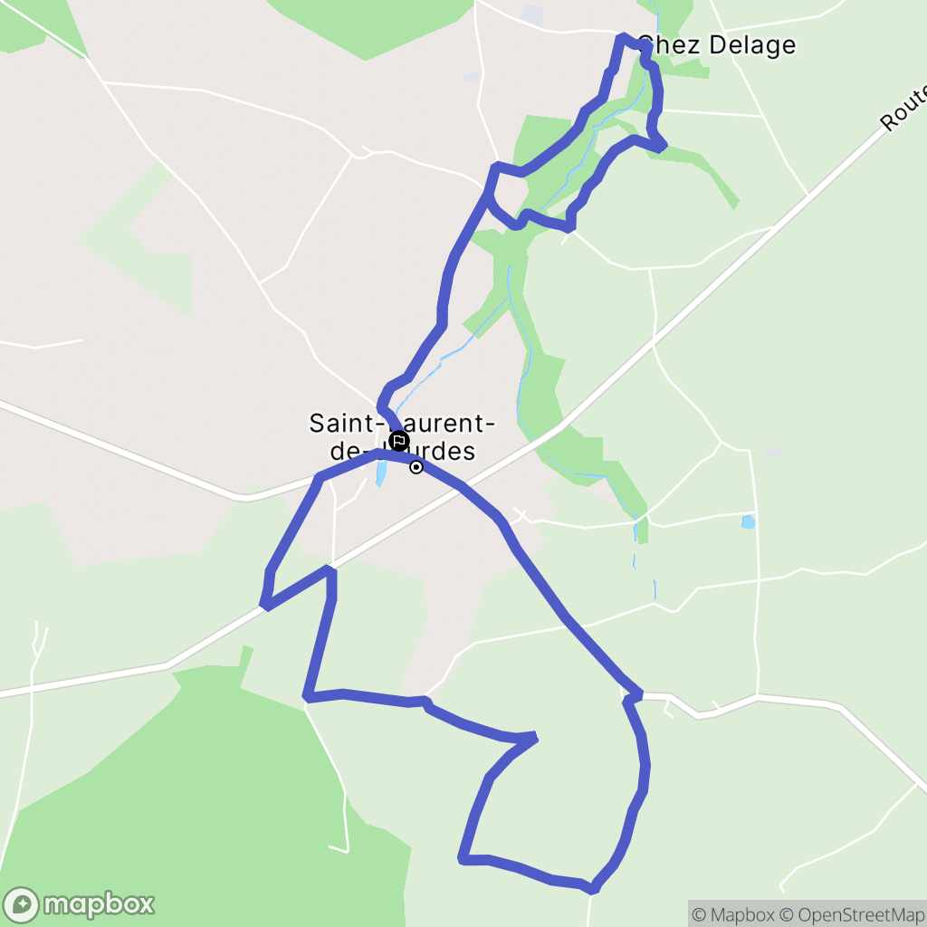 Saint-Laurent-de-Jourdes : carte du parcours de randonnée - France