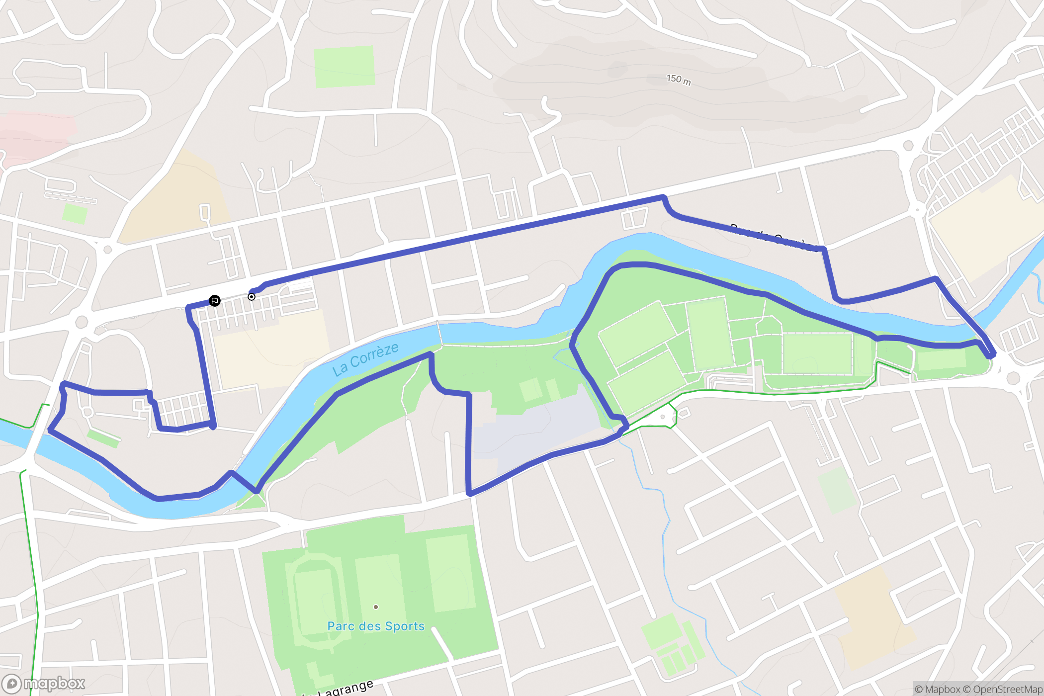 Brive-la-Gaillarde : carte du parcours de randonnée - France