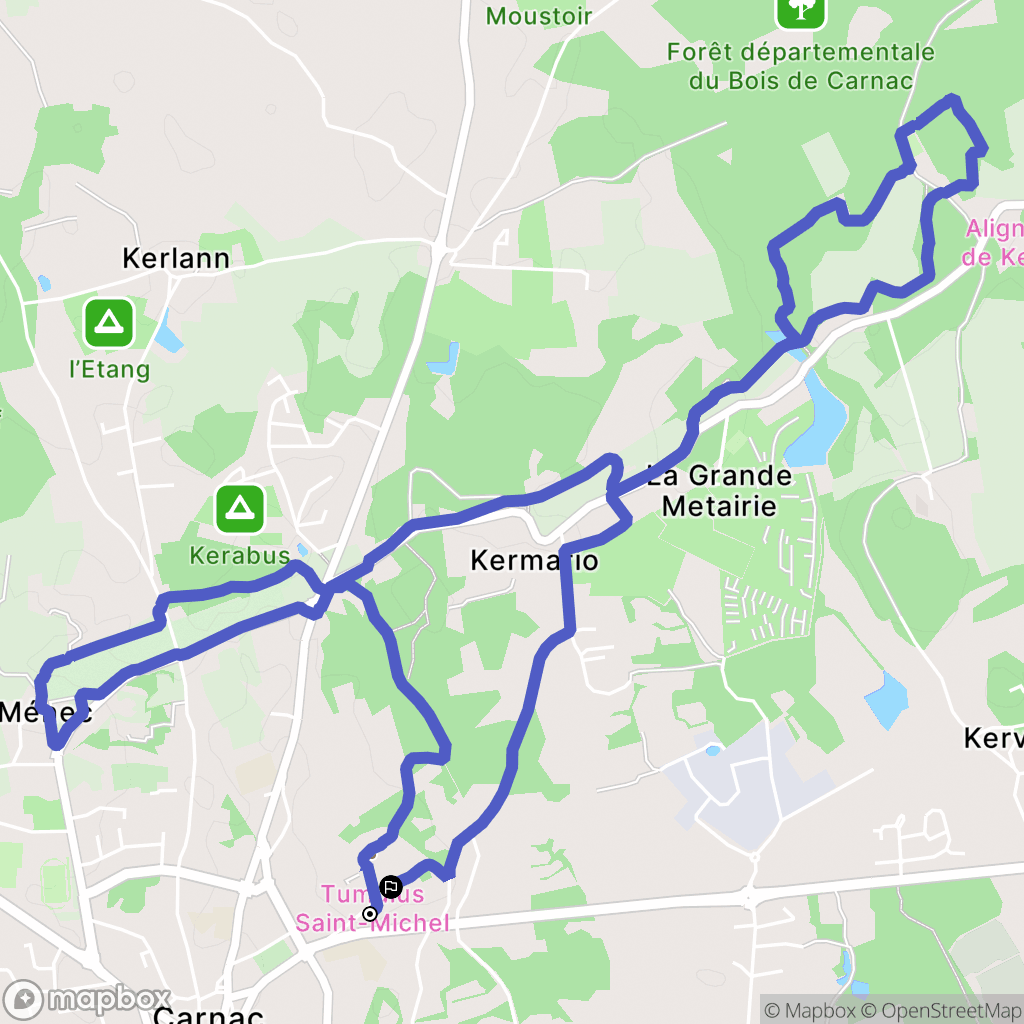 Carnac : carte du parcours de randonnée - France