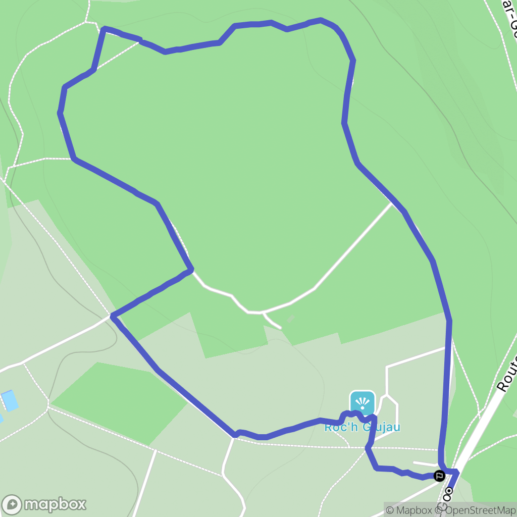 Hanvec : carte du parcours de randonnée - France