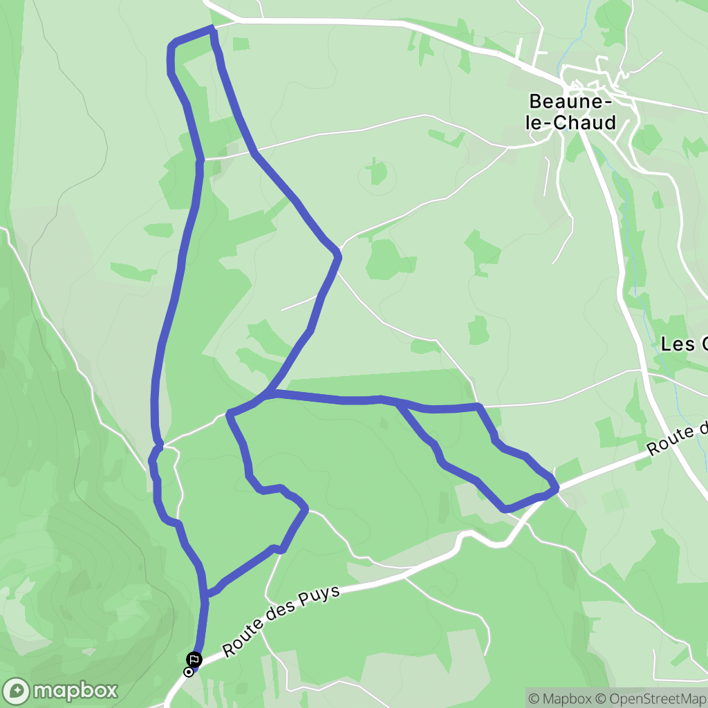 Saint-Genès-Champanelle : carte du parcours de randonnée - France