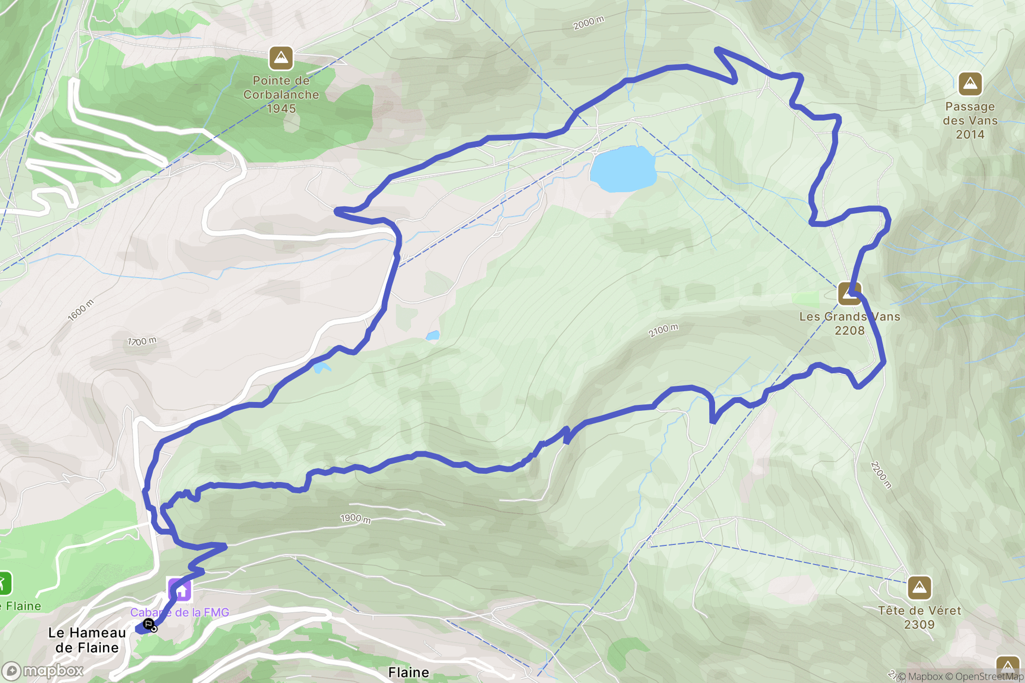 Arâches-la-Frasse : carte du parcours de randonnée - France