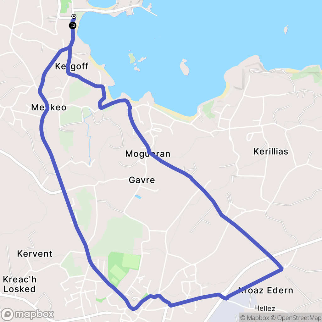 Plouguerneau : carte du parcours de randonnée - France