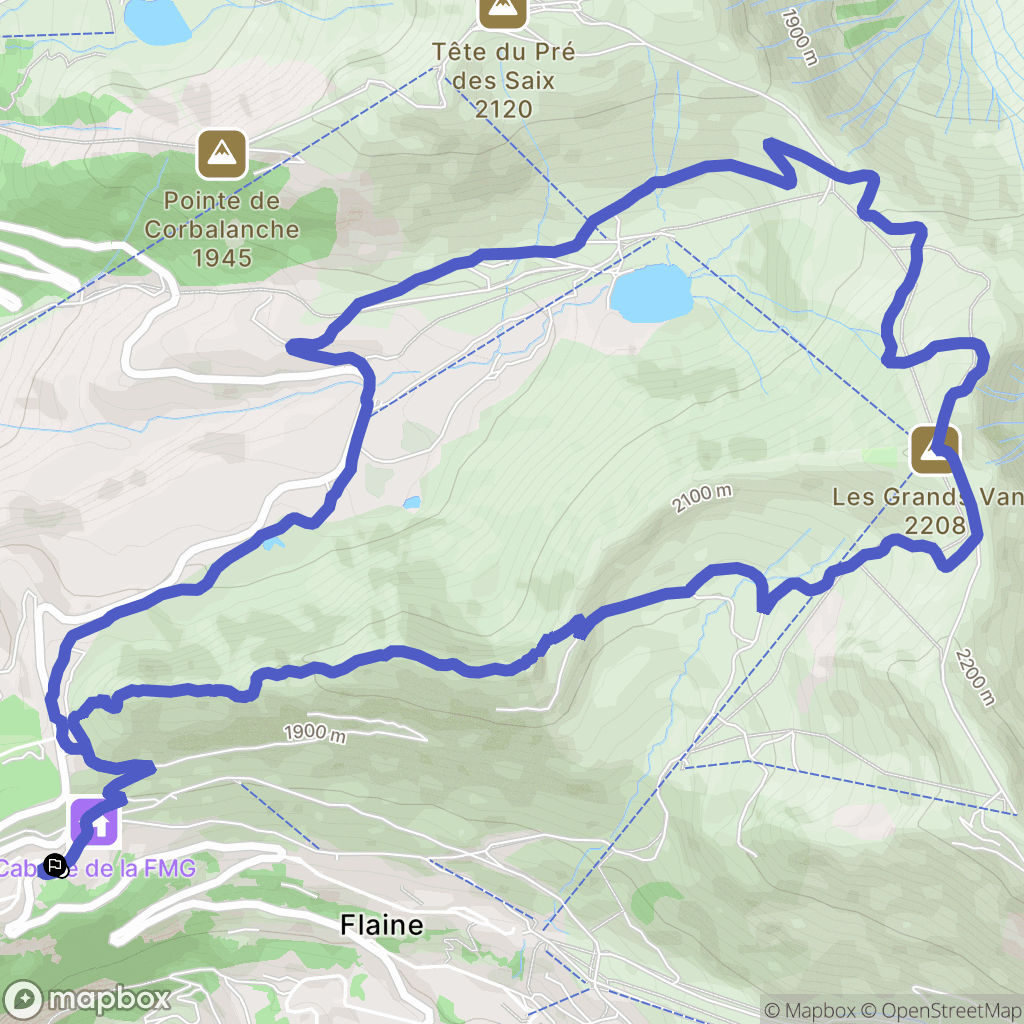 Arâches-la-Frasse : carte du parcours de randonnée - France