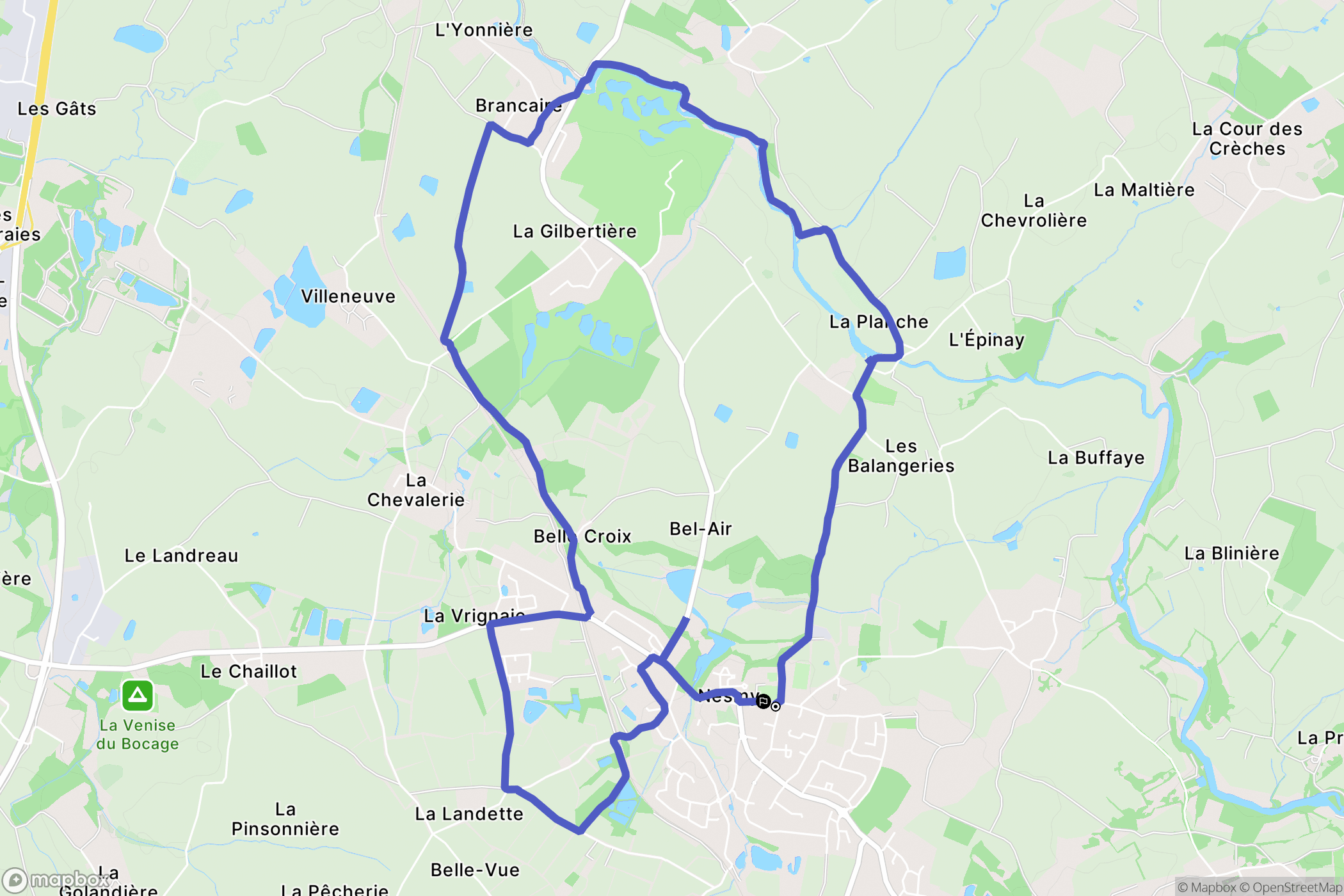 Nesmy : carte du parcours de randonnée - France