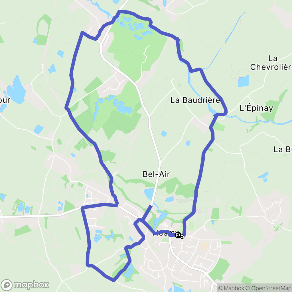 Nesmy : carte du parcours de randonnée - France