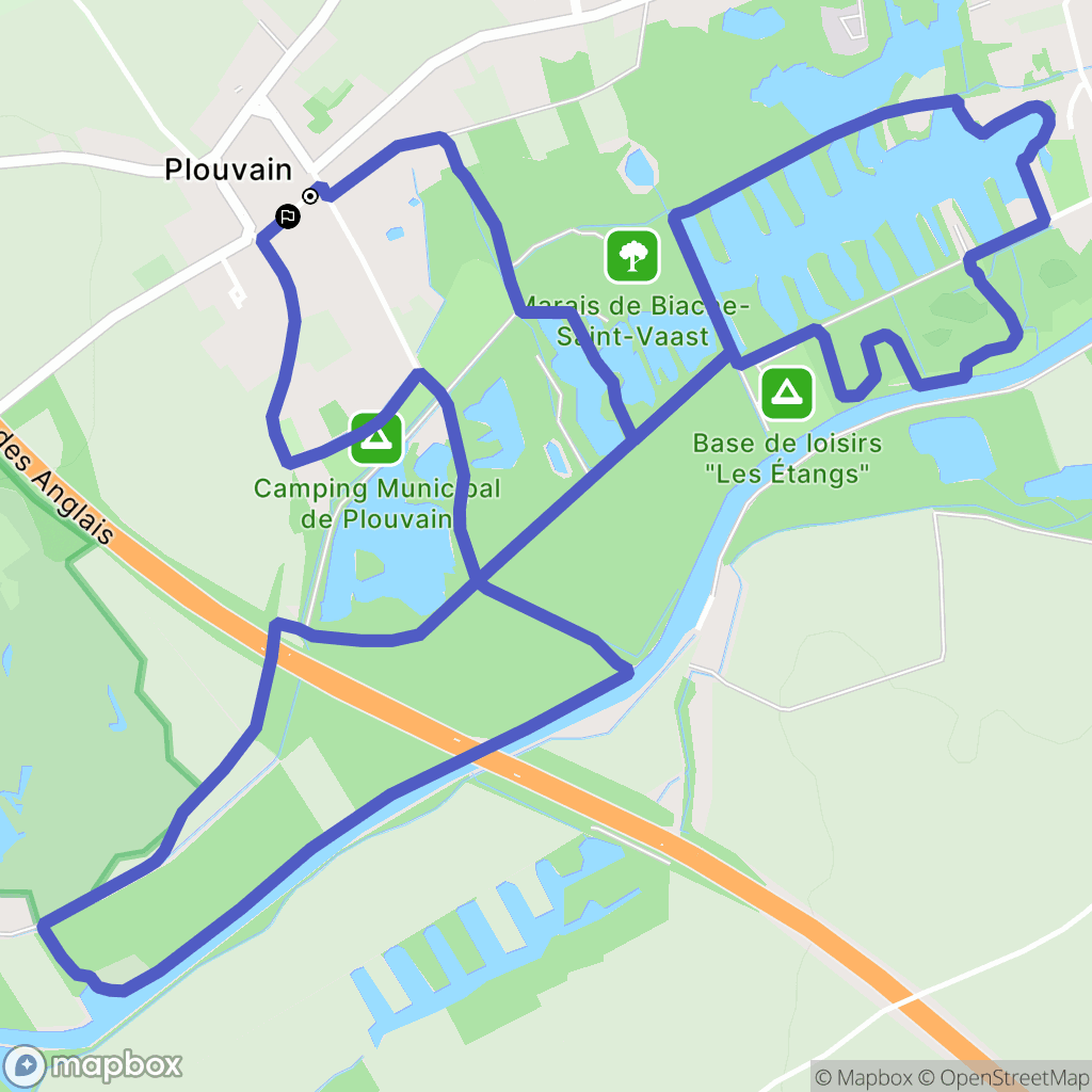 Plouvain : carte du parcours de randonnée - France