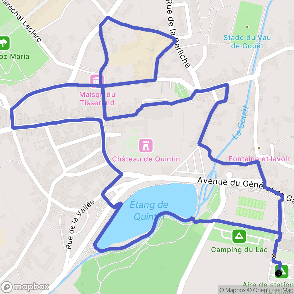 Quintin : carte du parcours de randonnée - France