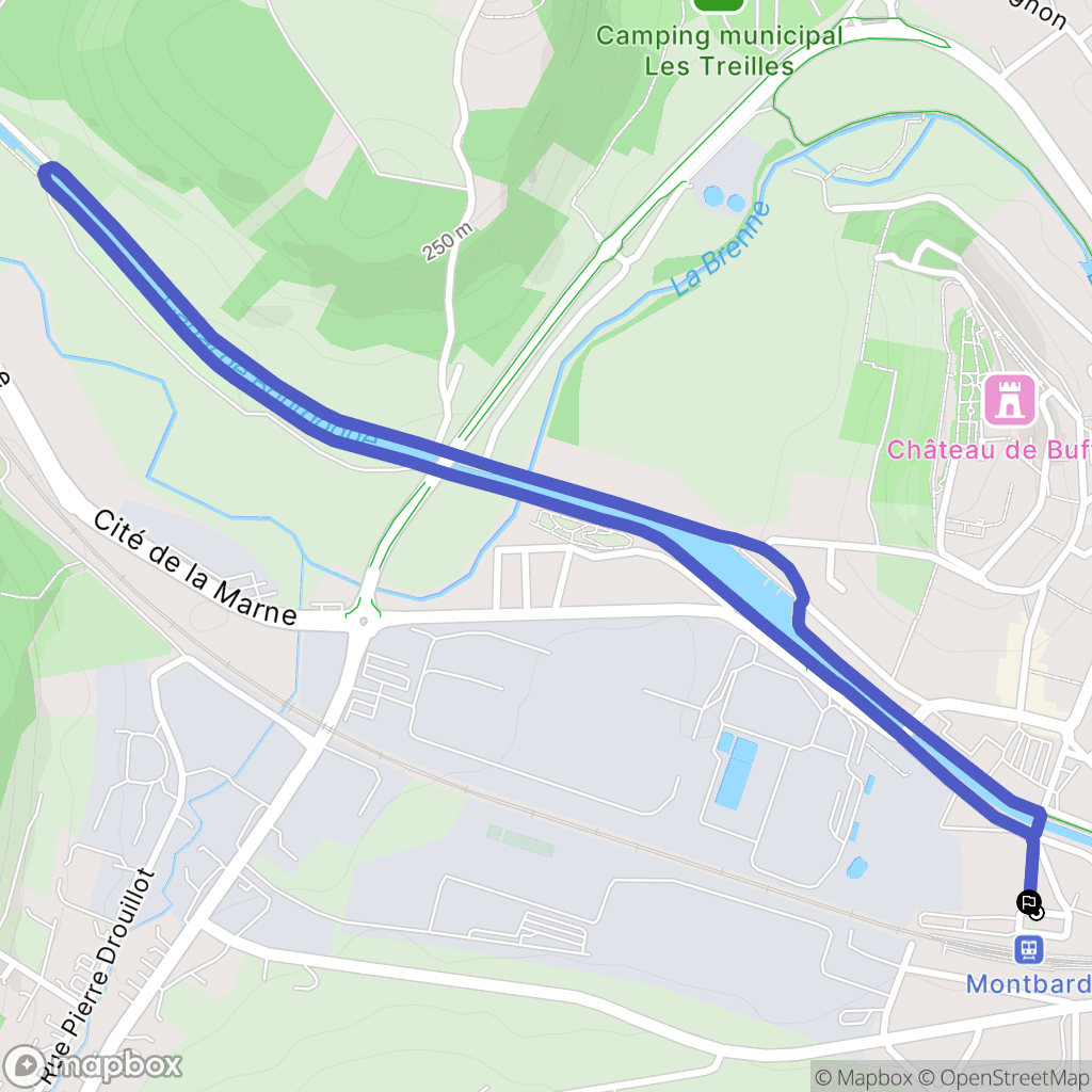 Montbard : carte du parcours de randonnée - France