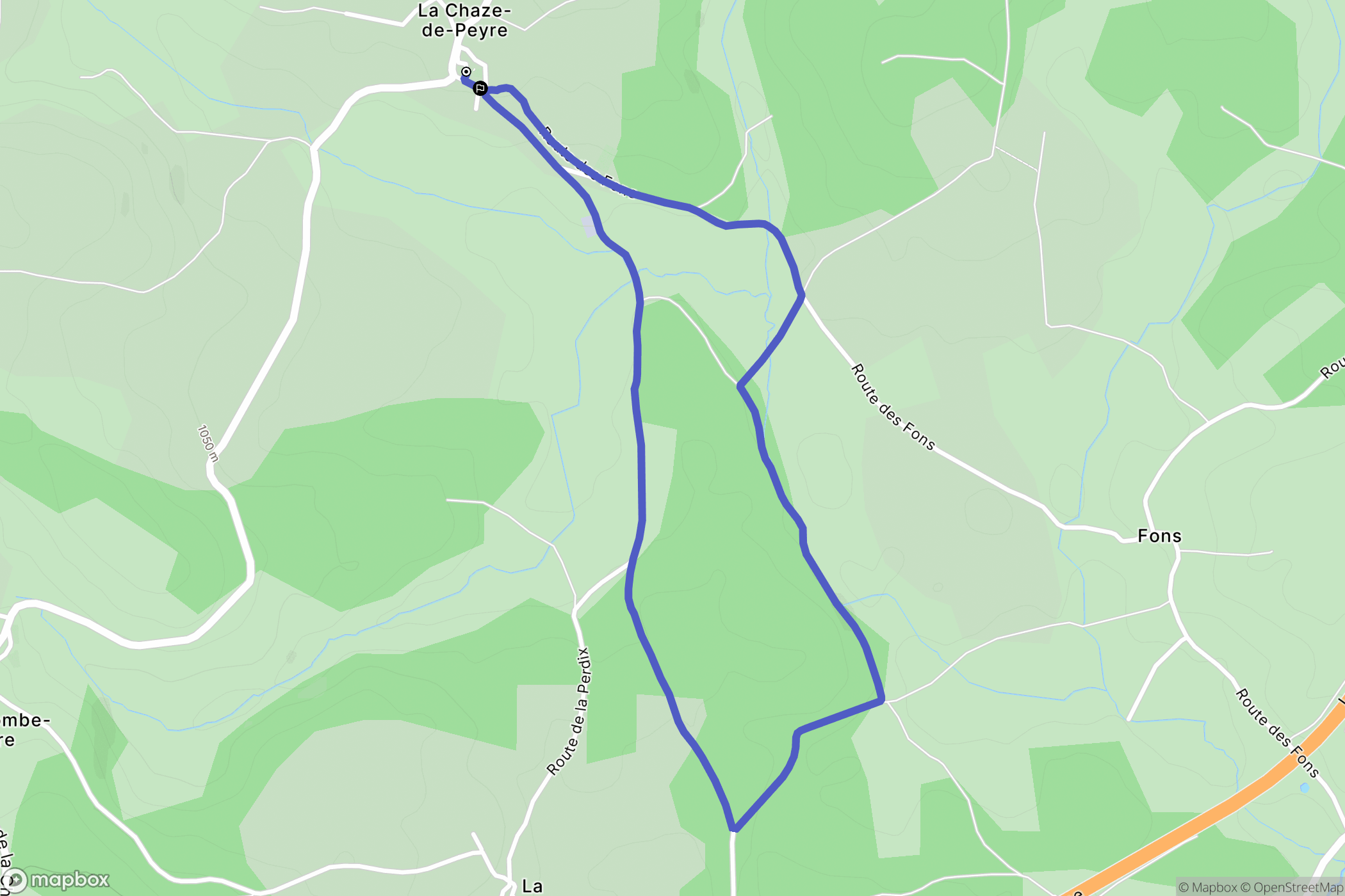 Peyre en Aubrac : carte du parcours de randonnée - France