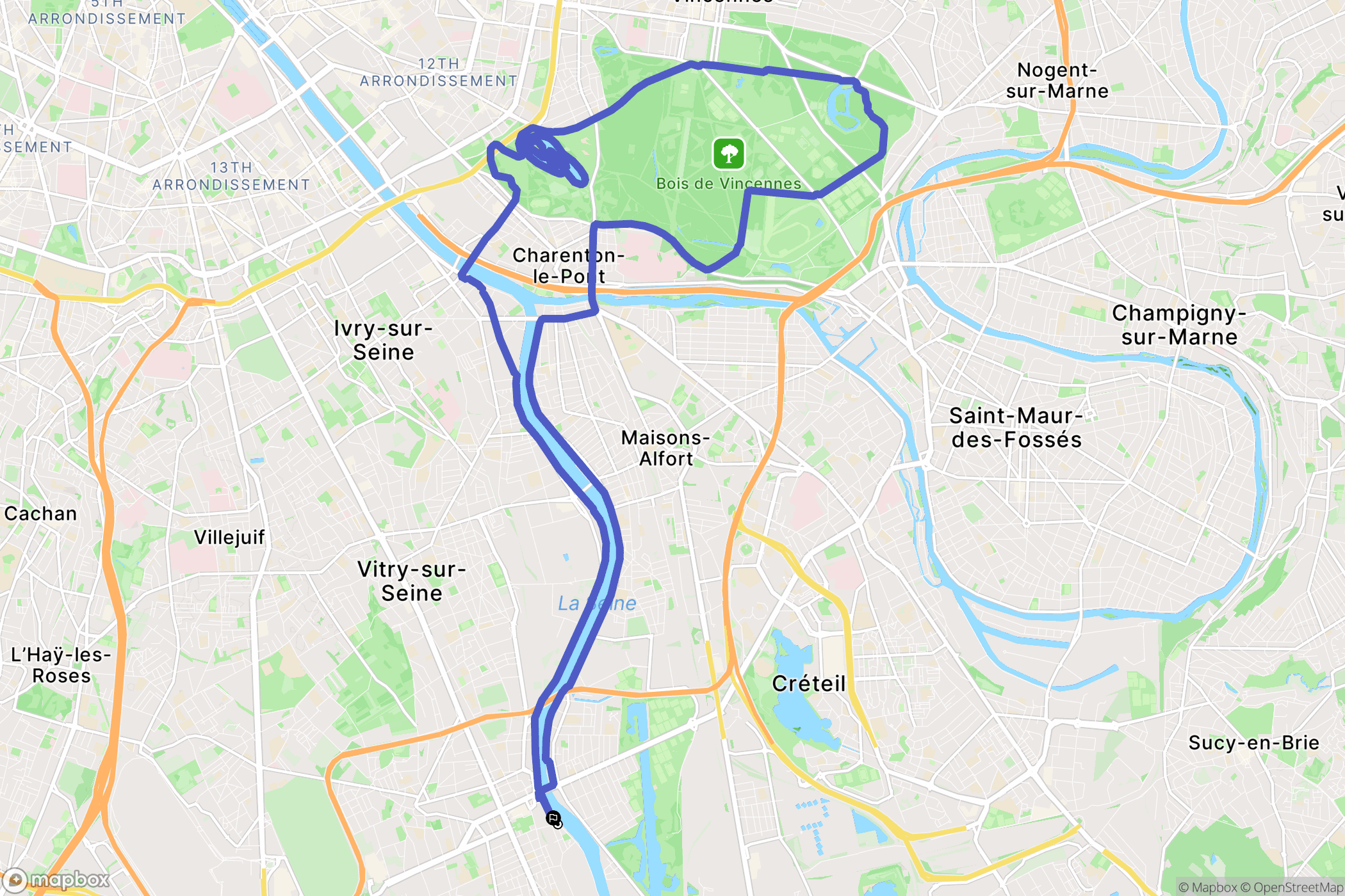 Choisy-le-Roi : carte du parcours de randonnée - France