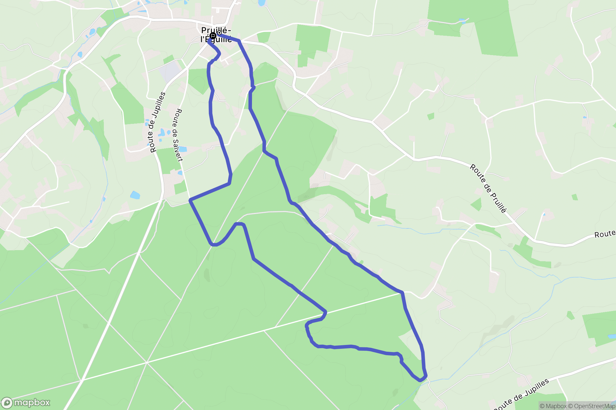 Pruillé-l'Éguillé : carte du parcours de randonnée - France