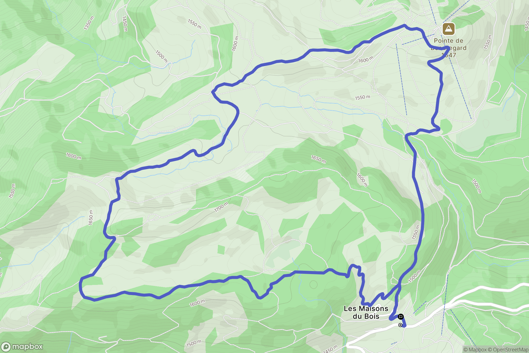 Manigod : carte du parcours de randonnée - France