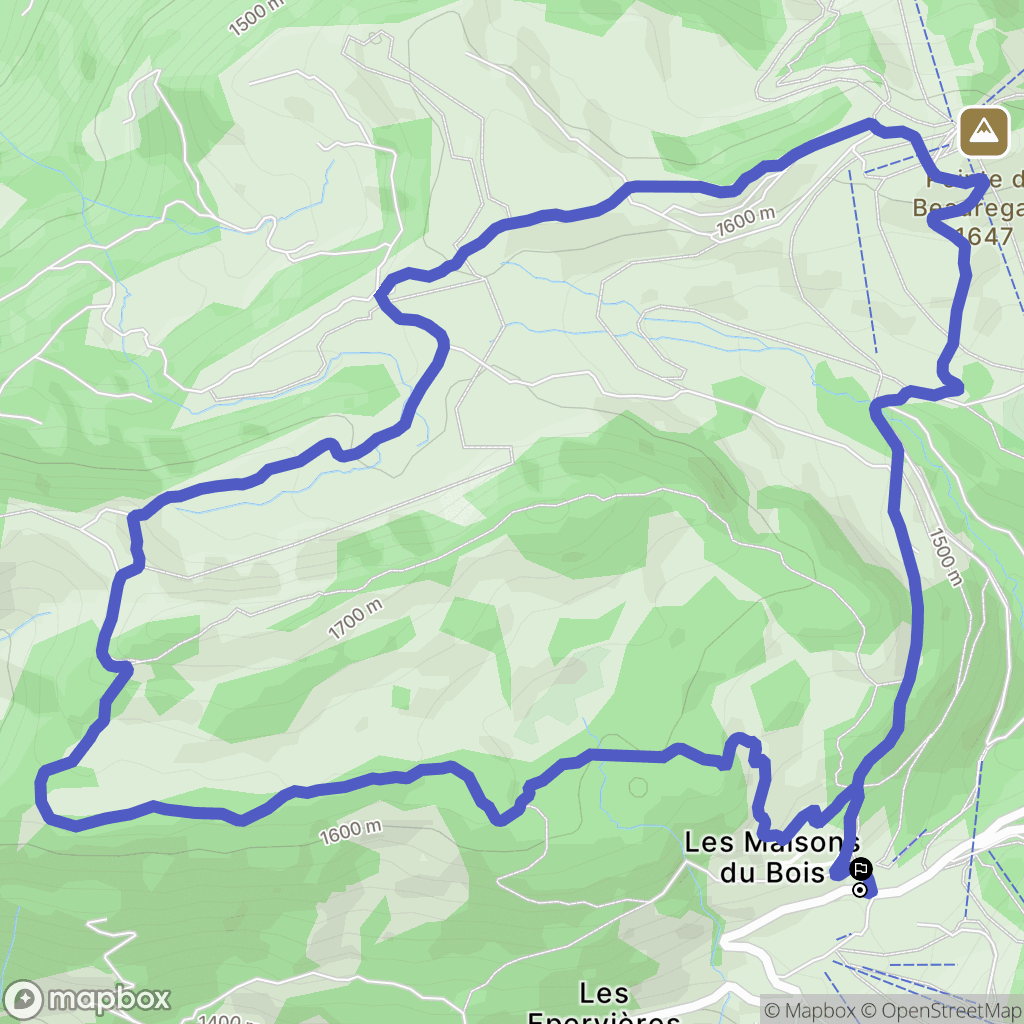 Manigod : carte du parcours de randonnée - France