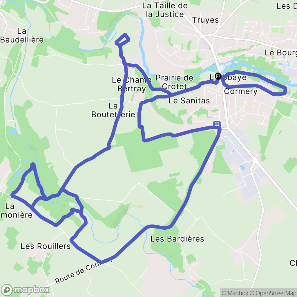 Cormery : carte du parcours de randonnée - France