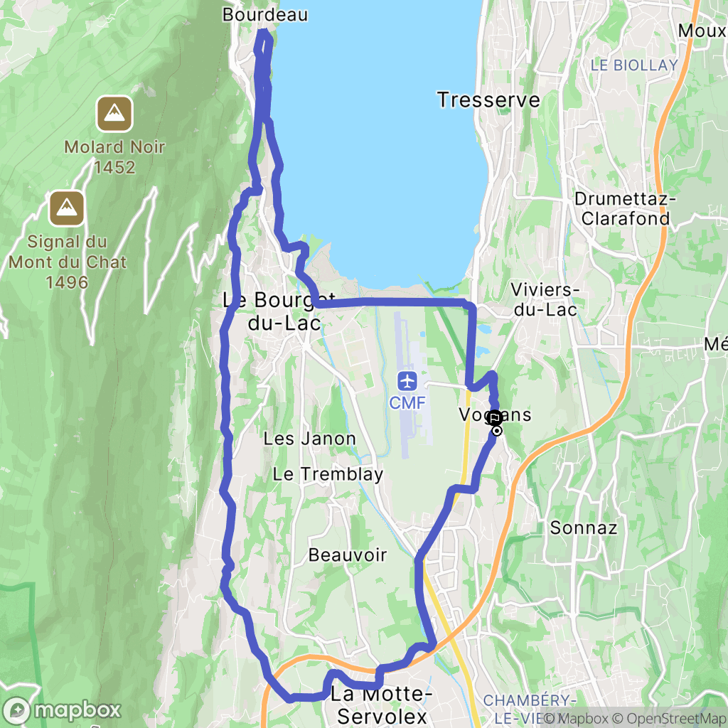 Voglans : carte du parcours de randonnée - France