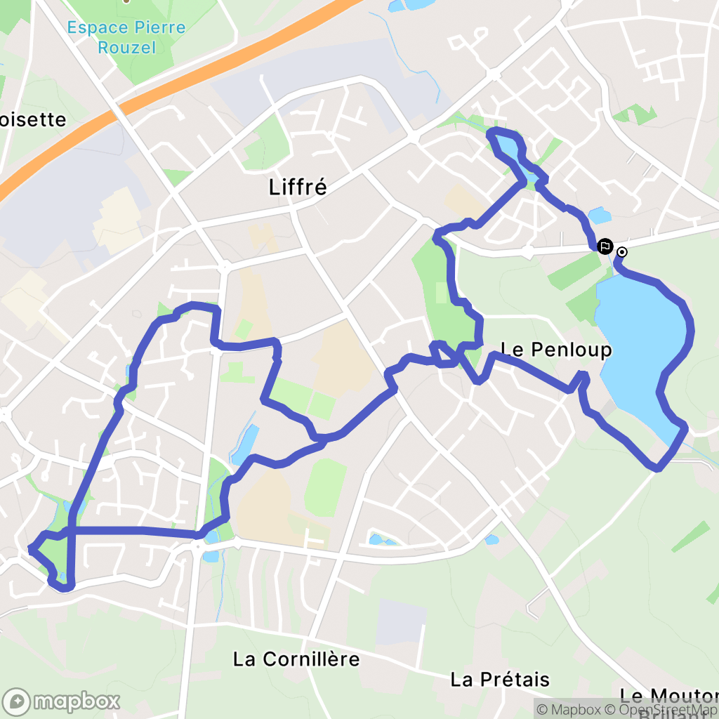 Liffré : carte du parcours de randonnée - France