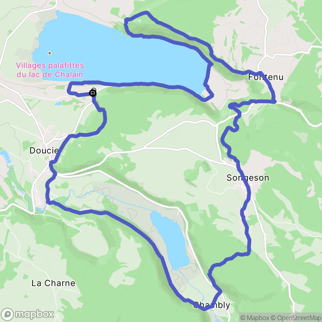 Doucier : carte du parcours de randonnée - France