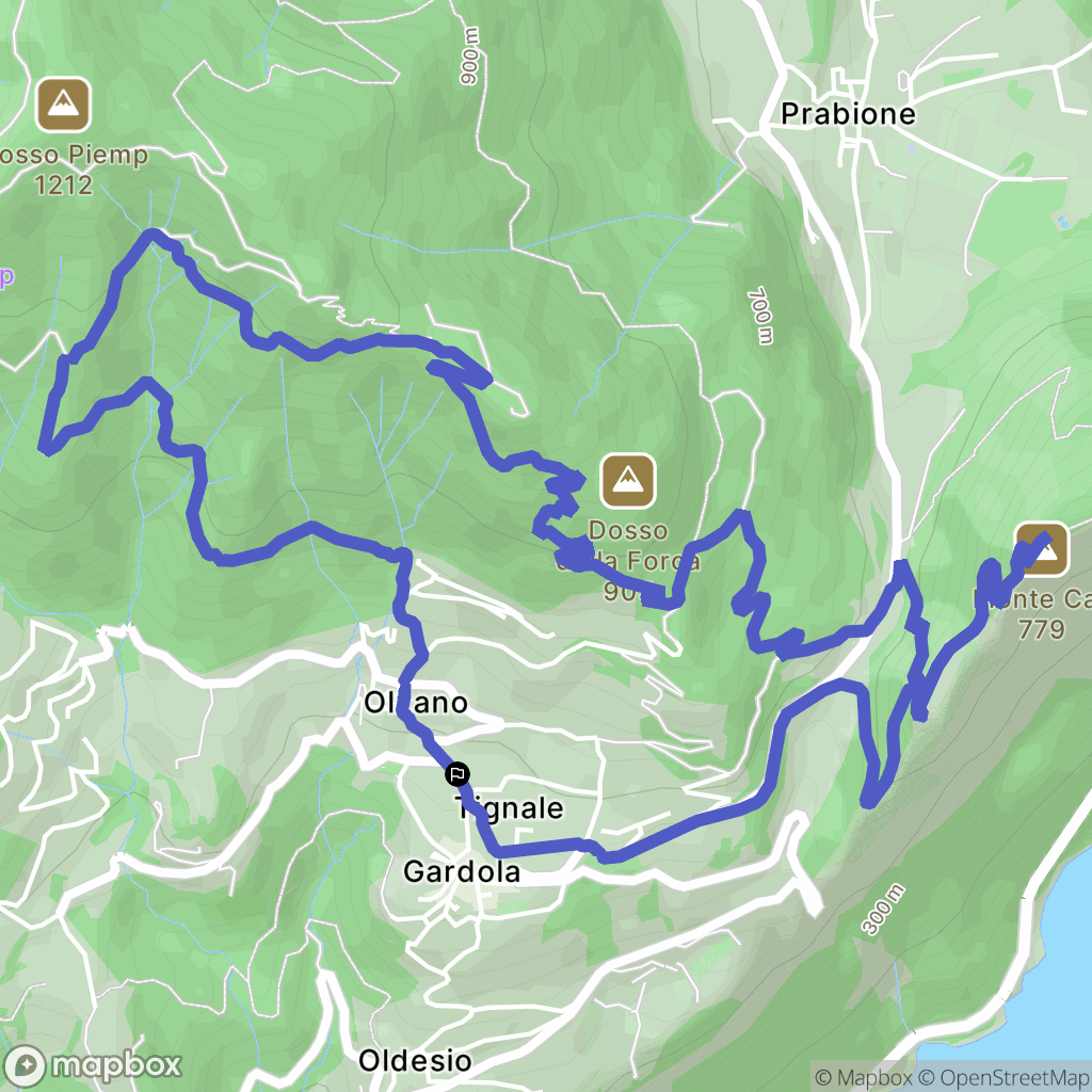 Gardola : carte du parcours de randonnée - Italy