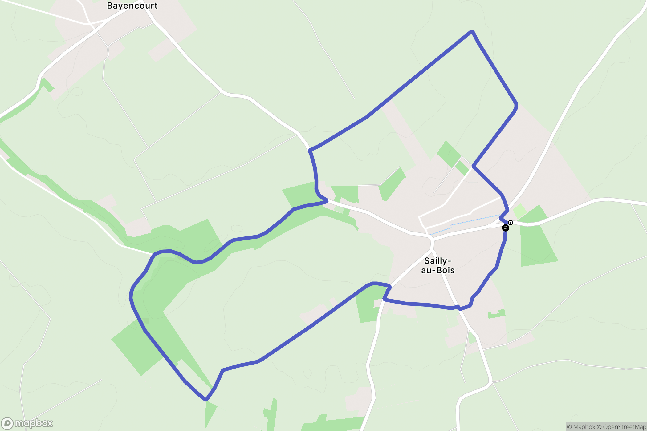 Sailly-au-Bois : carte du parcours de randonnée - France