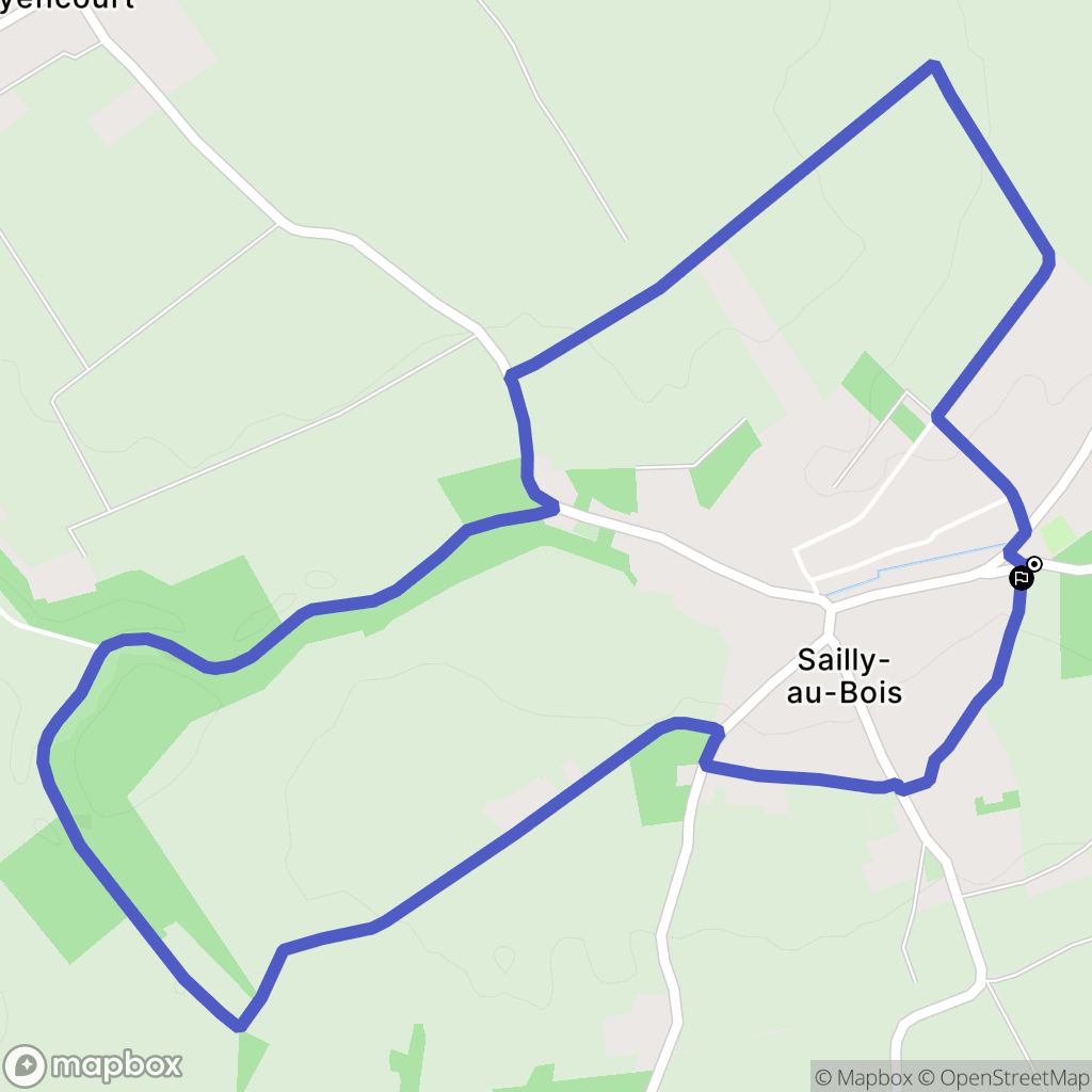 Sailly-au-Bois : carte du parcours de randonnée - France