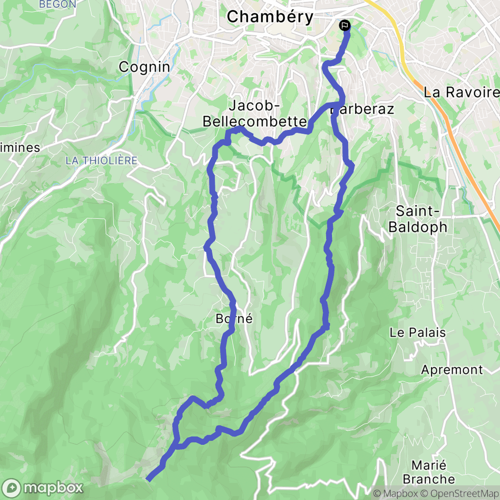 Chambéry : carte du parcours de randonnée - France