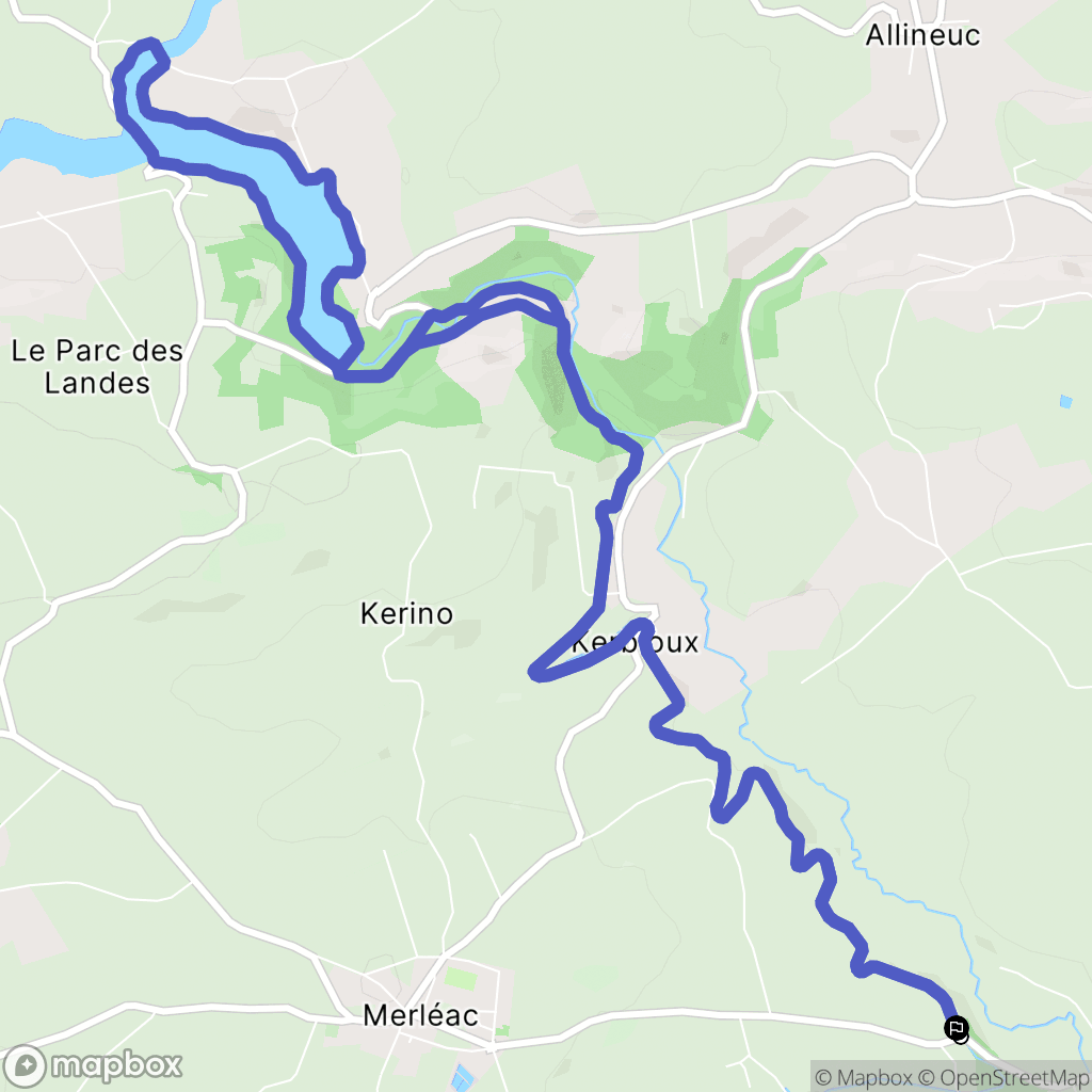 Merléac : carte du parcours de randonnée - France