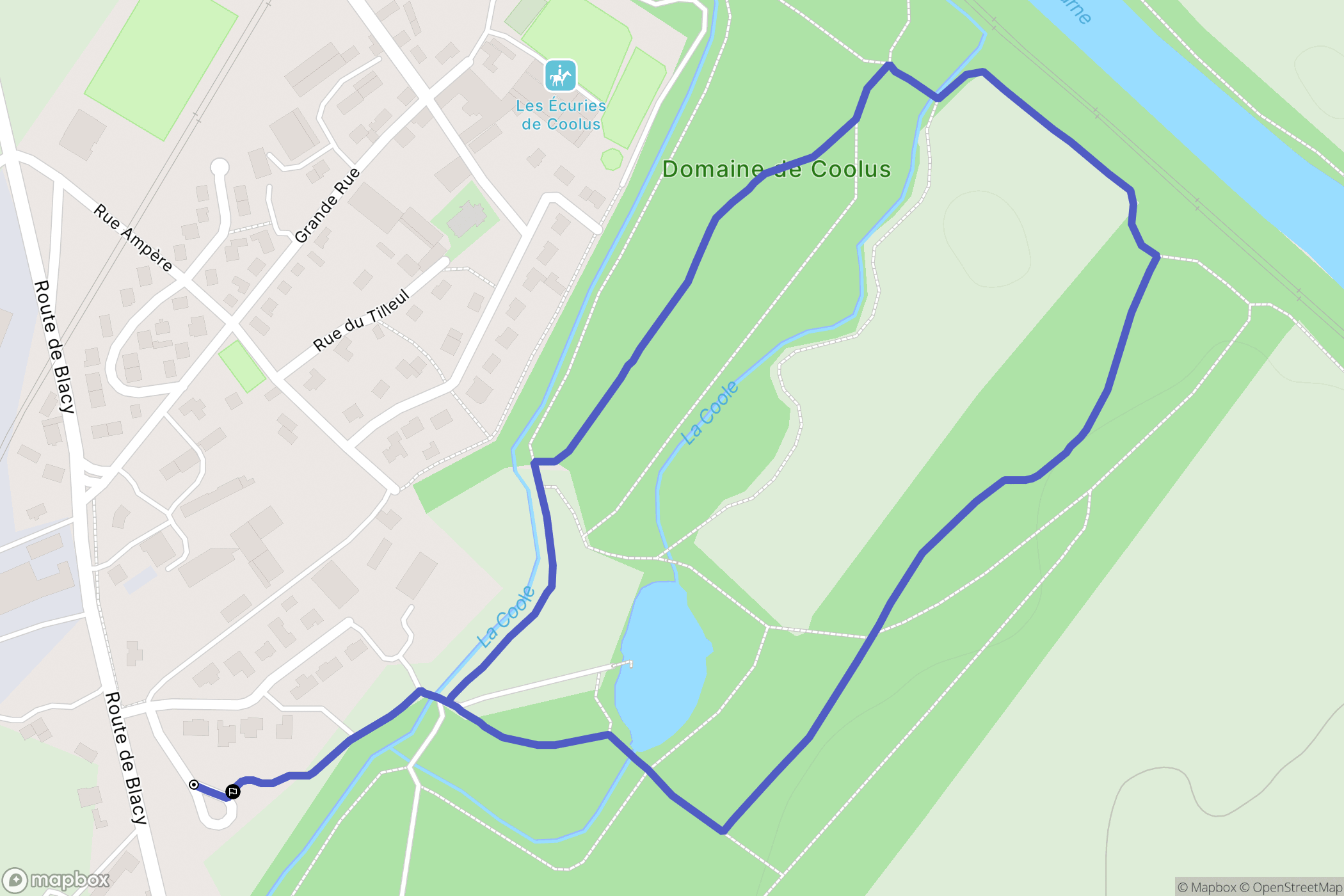 Coolus : carte du parcours de randonnée - France