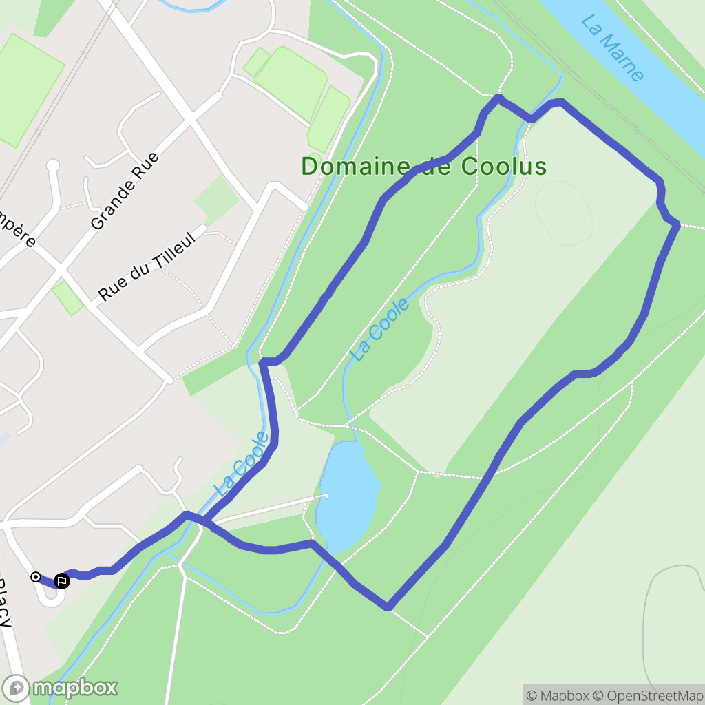 Coolus : carte du parcours de randonnée - France