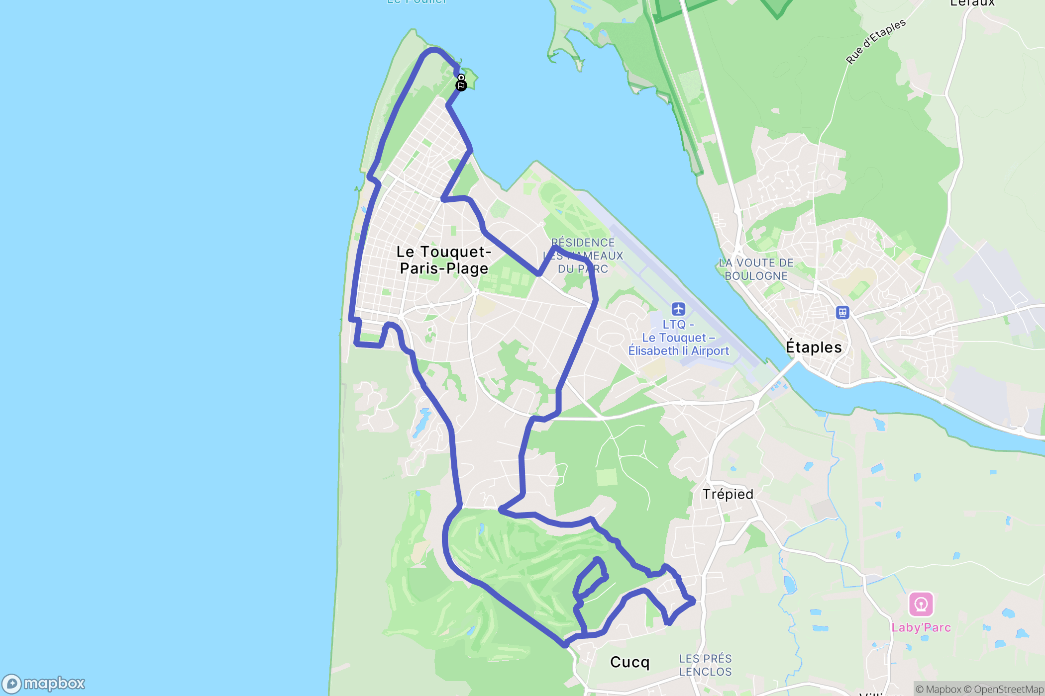 Le Touquet-Paris-Plage : carte du parcours de randonnée - France