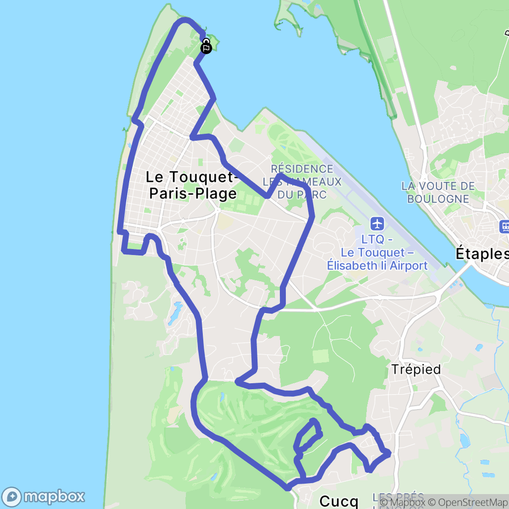 Le Touquet-Paris-Plage : carte du parcours de randonnée - France