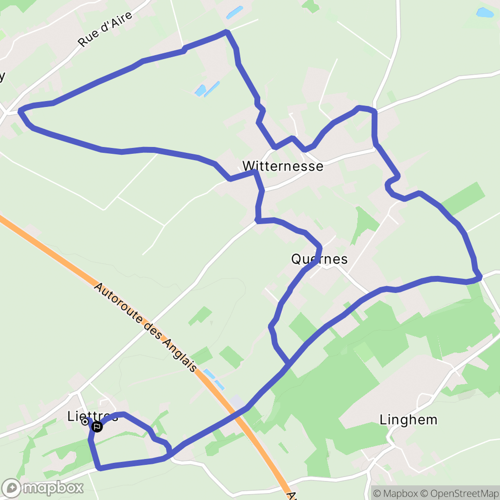 Liettres : carte du parcours de randonnée - France