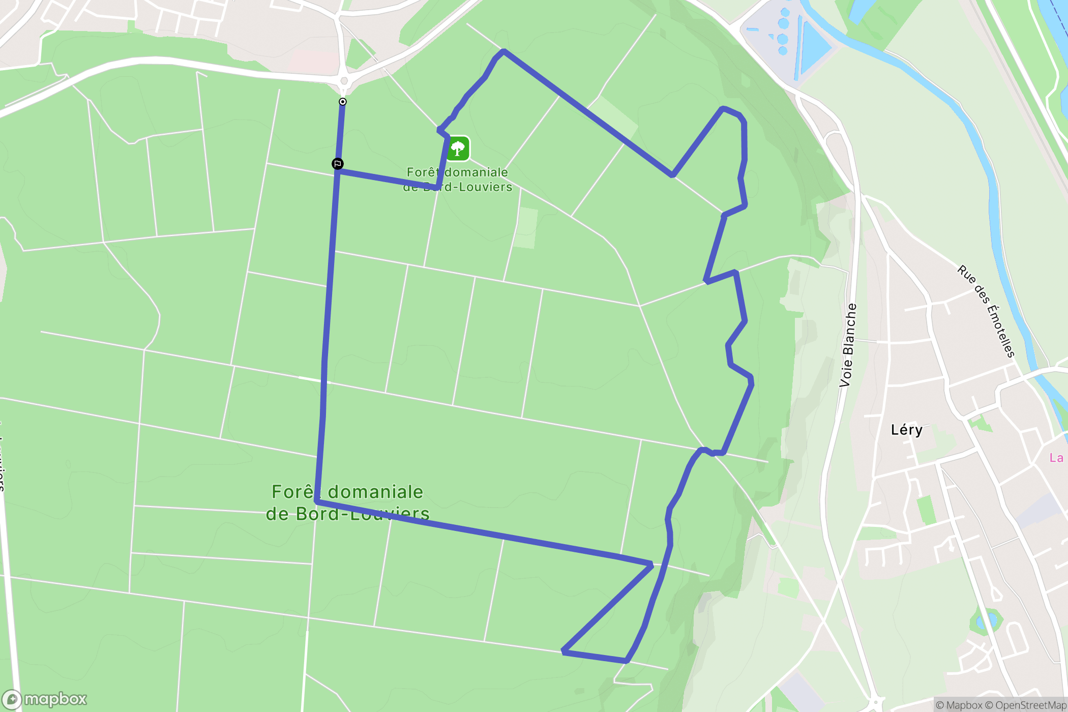 Les Damps : carte du parcours de randonnée - France