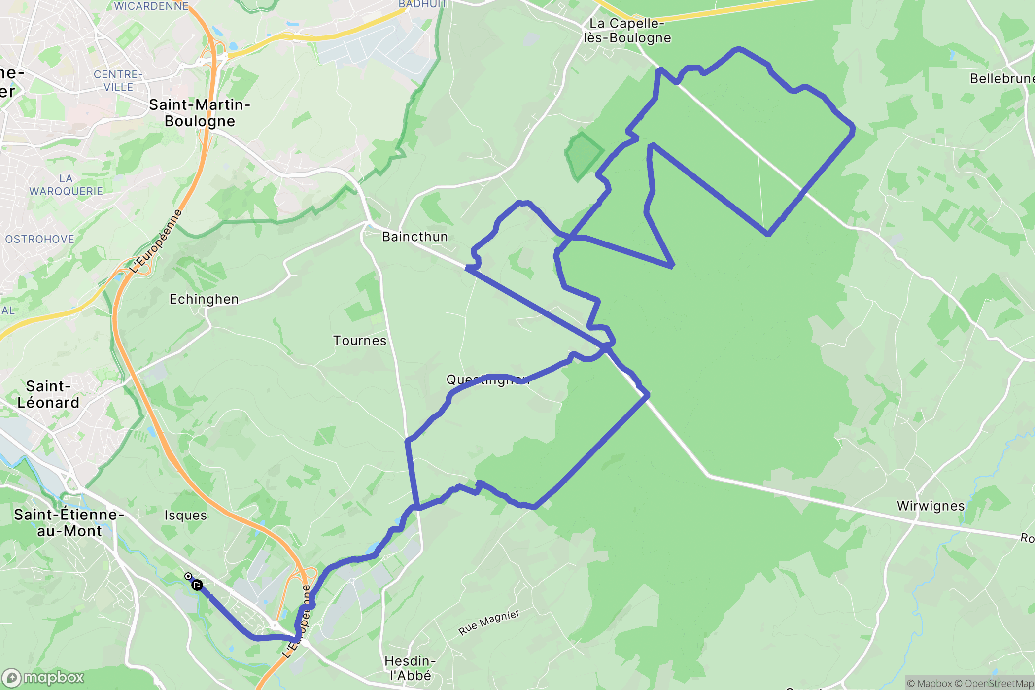 Isques : carte du parcours de randonnée - France
