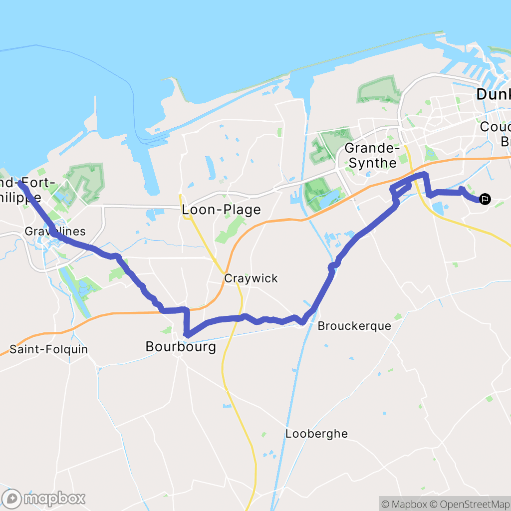 Cappelle-la-Grande : carte du parcours de randonnée - France