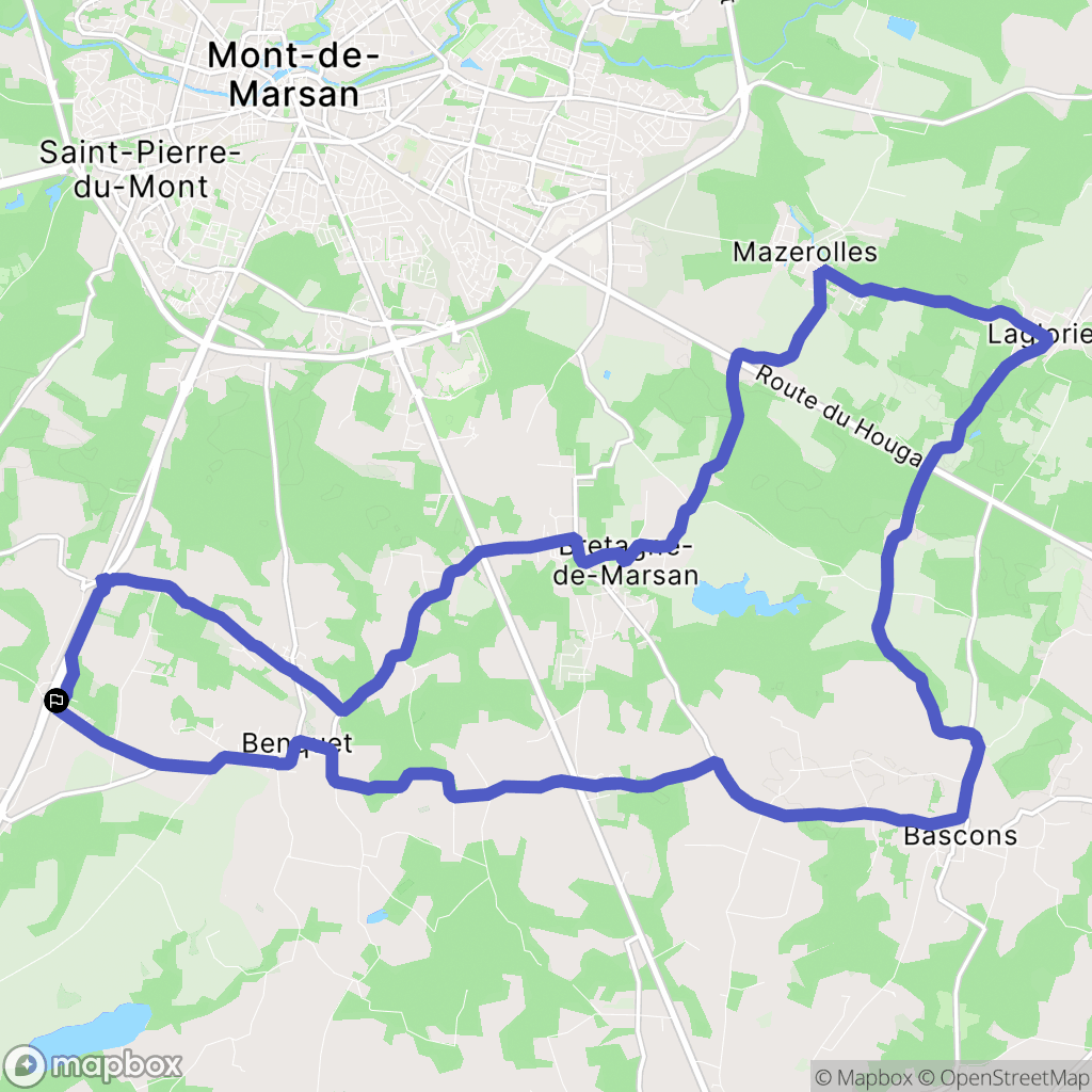 Benquet : carte du parcours de randonnée - France