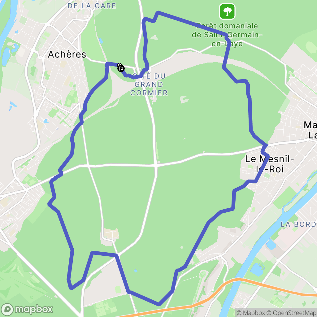 Saint-Germain-en-Laye : carte du parcours de randonnée - France