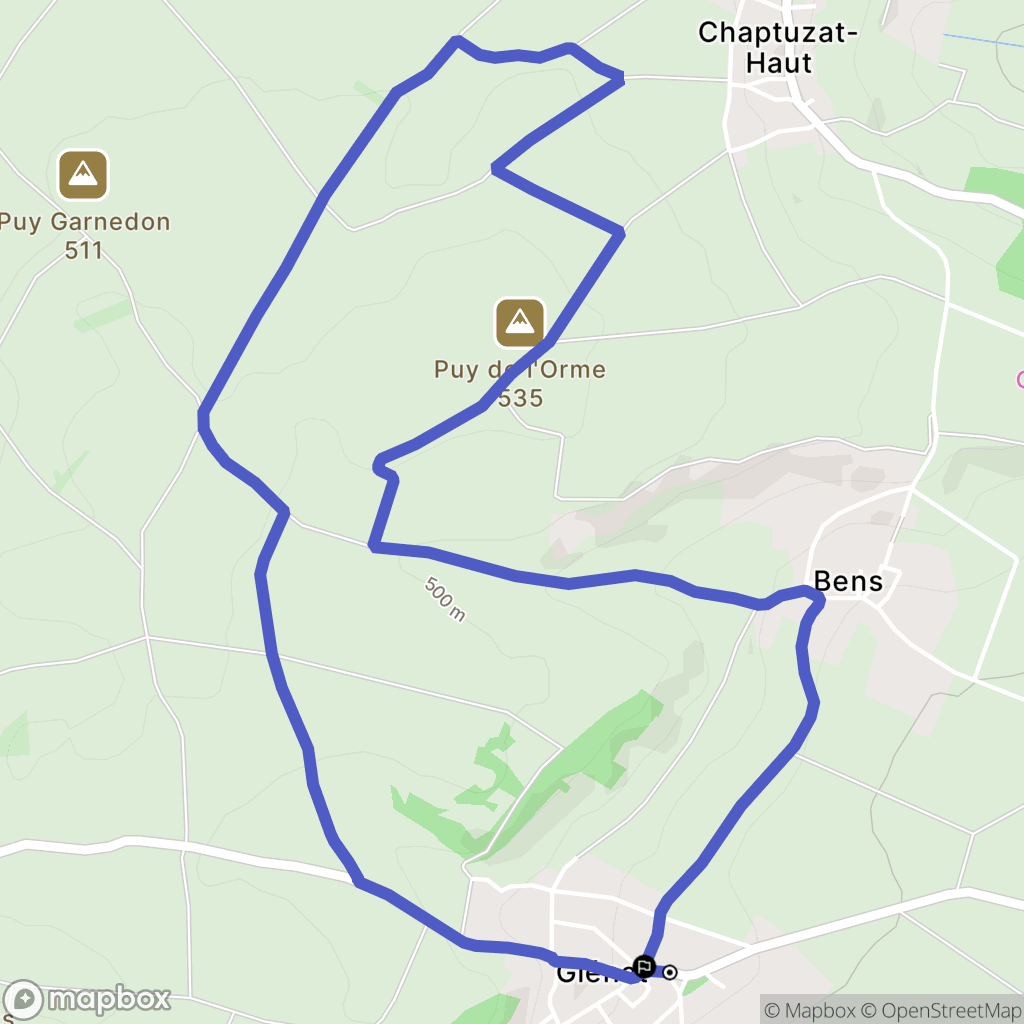 Artonne : carte du parcours de randonnée - France