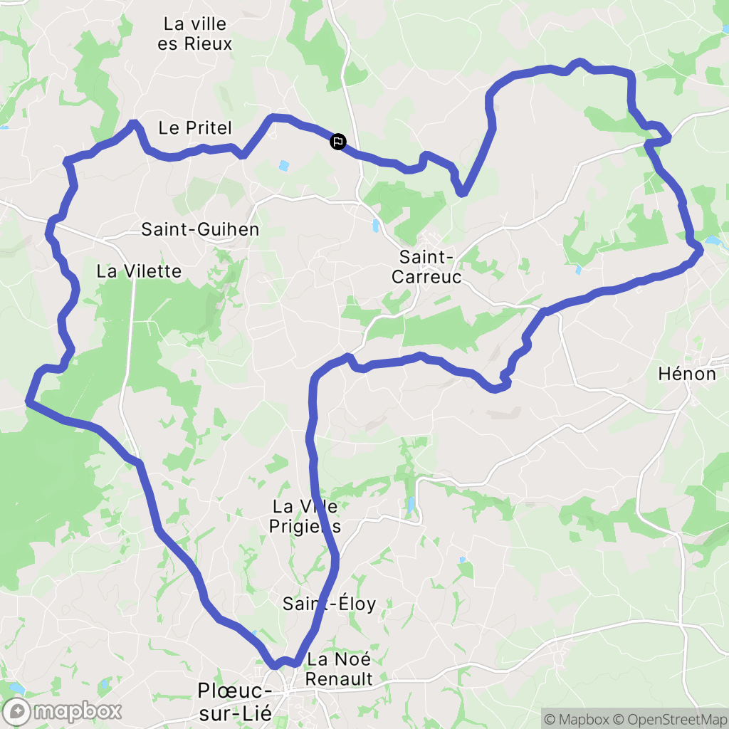Saint-Carreuc : carte du parcours de randonnée - France
