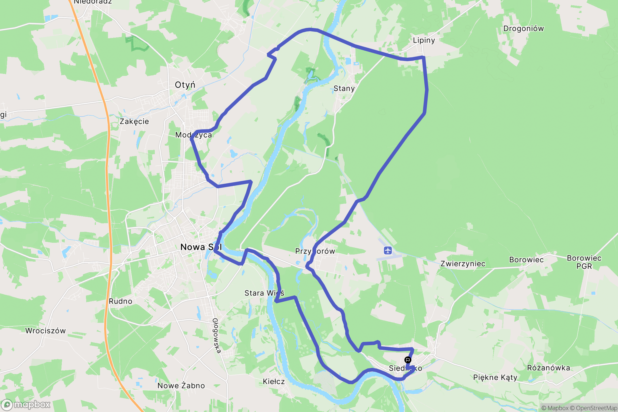 Siedlisko: mapa trasy - Poland