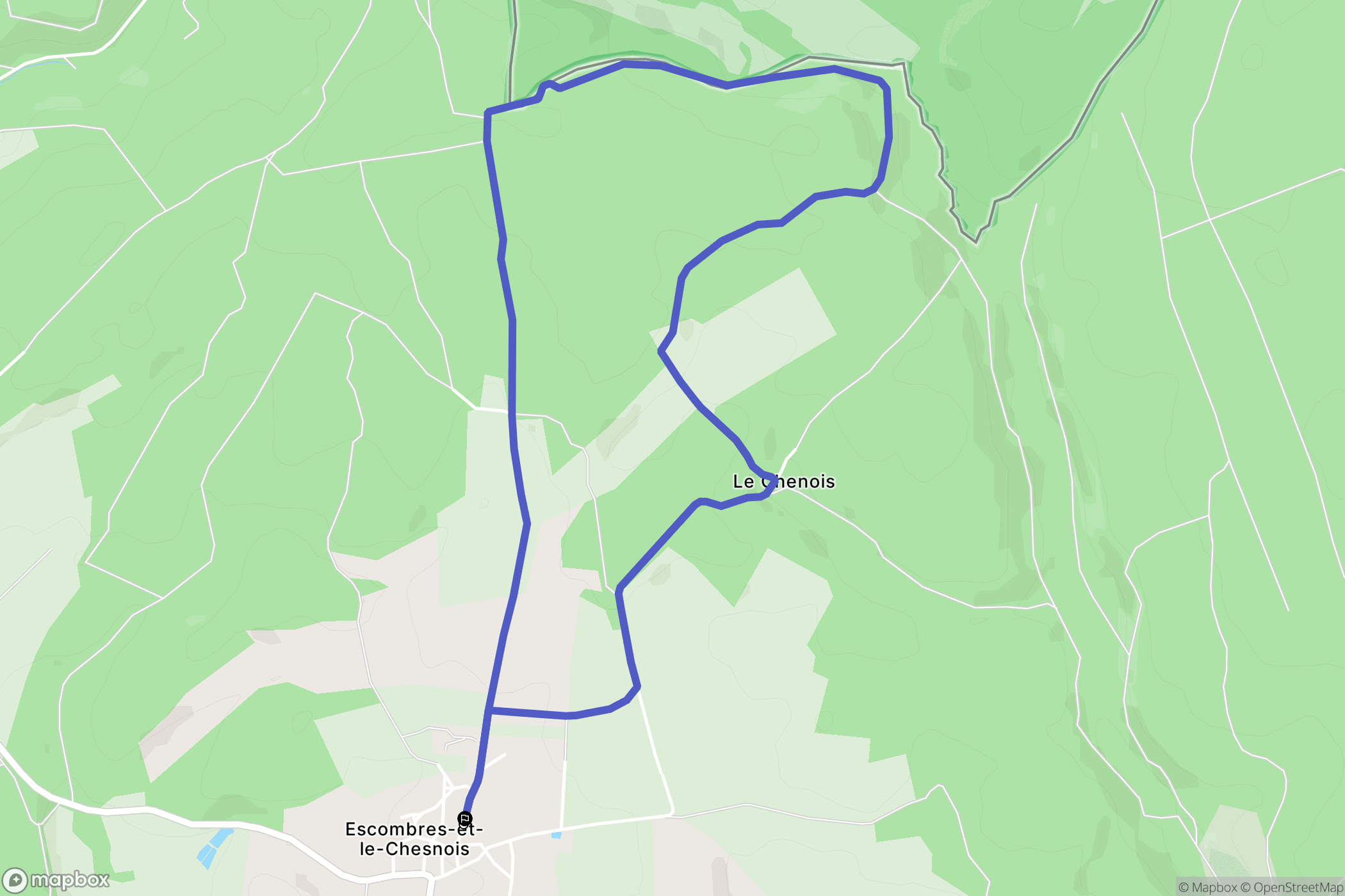 Escombres-et-le-Chesnois : carte du parcours de randonnée - France