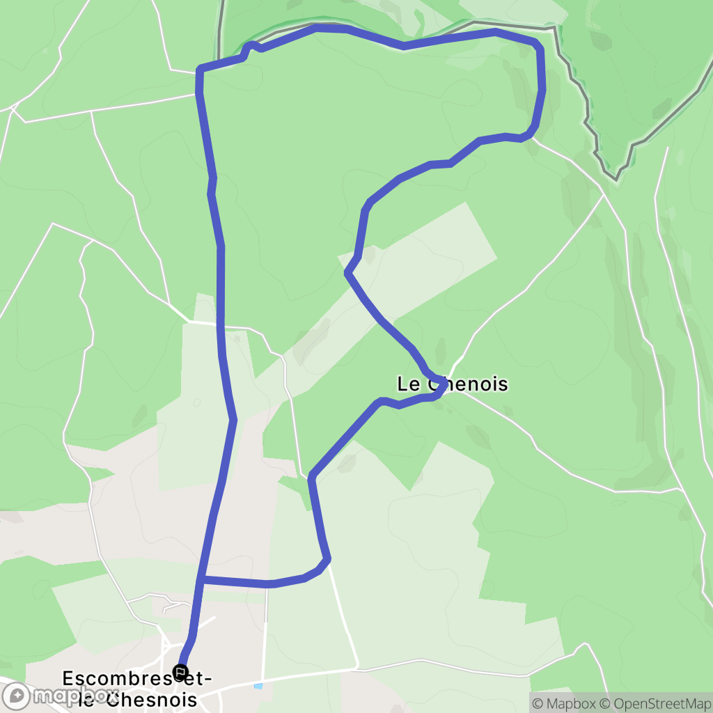 Escombres-et-le-Chesnois : carte du parcours de randonnée - France